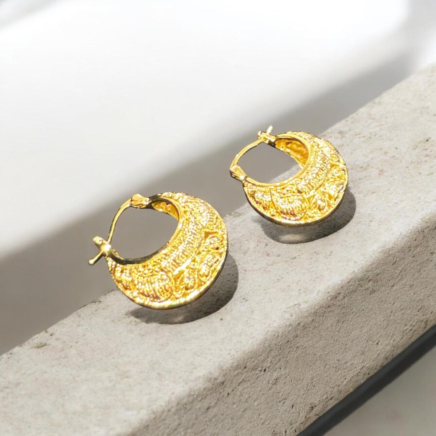 Pendientes de aro inspirado en canastas indias