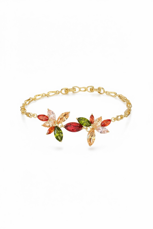 Pulsera con diseño floral multicolor