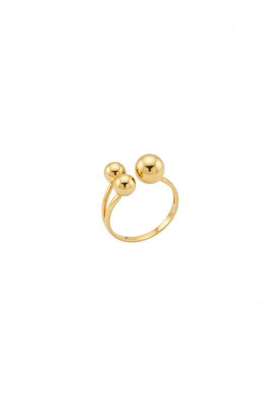Anillo ajustable de tres bolas
