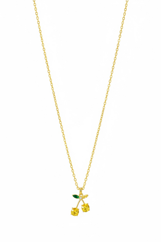 Collar con dije de cerezas
