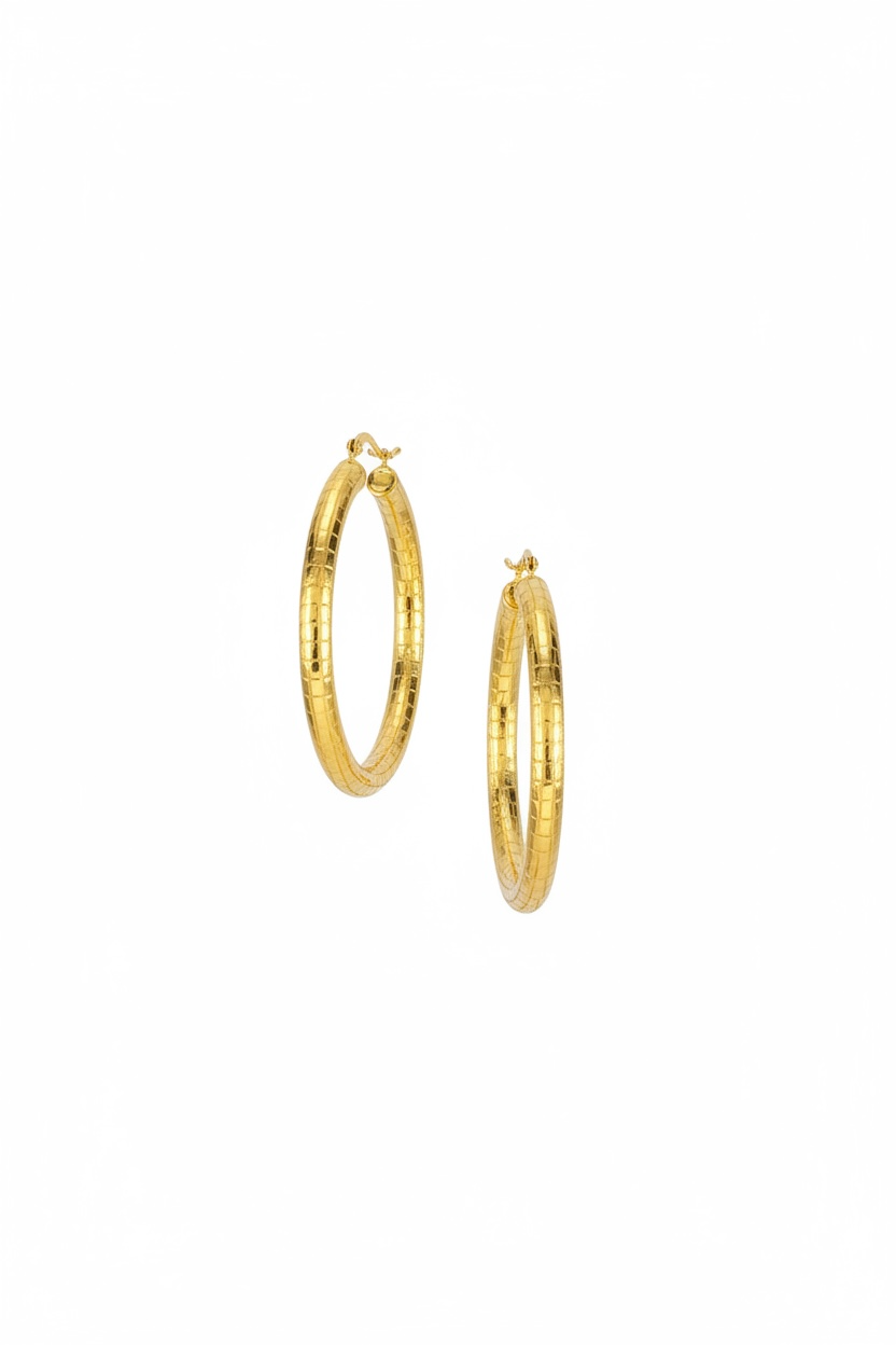 Arete de aro con corte diamante