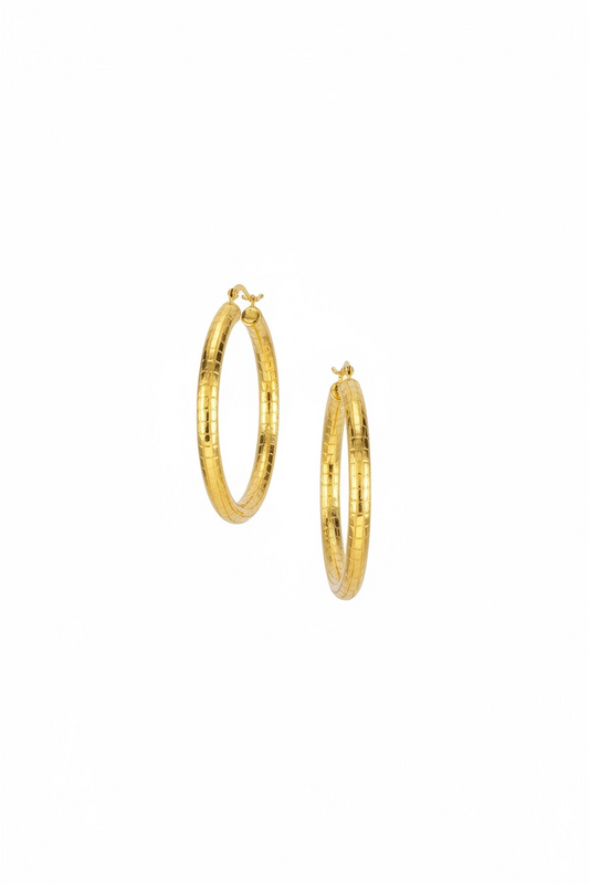 Arete de aro con corte diamante