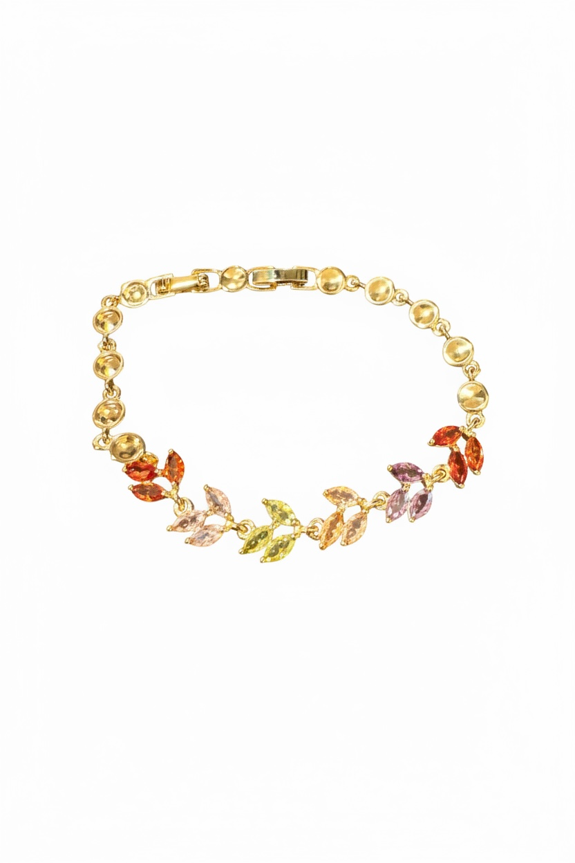 Pulsera multicolor de piedras preciosas de turmalina