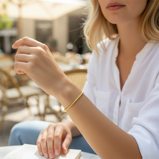 Pulsera es una cadena de serpiente clásica