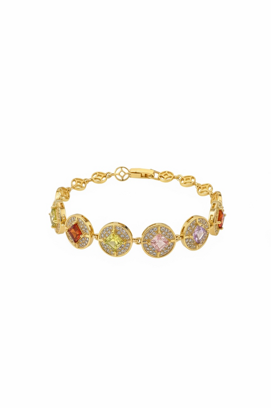 Pulsera con gemas multicolor