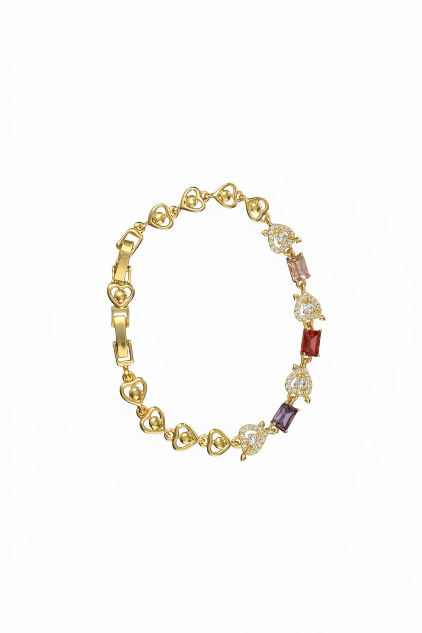 Pulsera con diseño de corazones