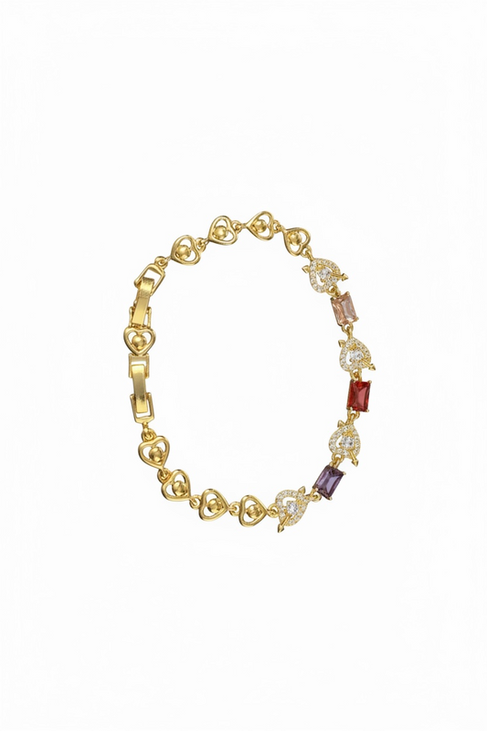 Pulsera con diseño de corazones