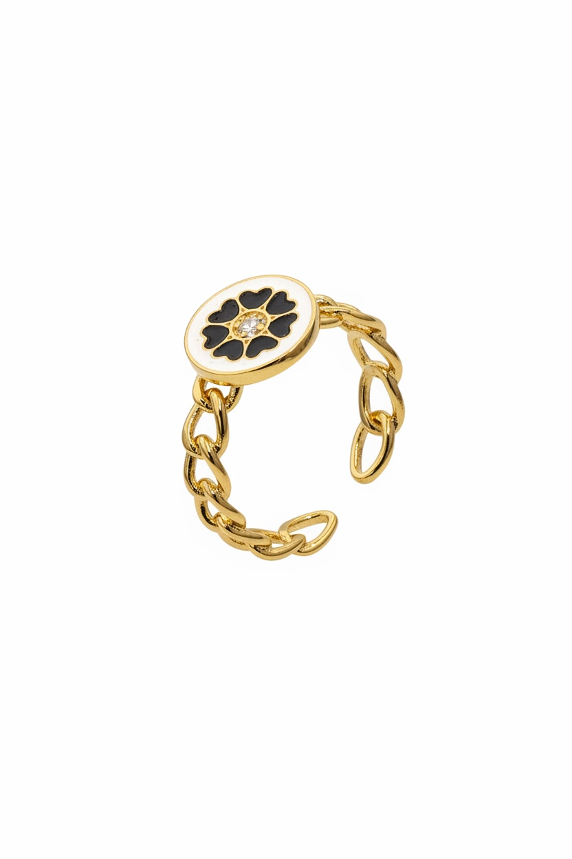 Anillo con flor acrílica